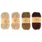 JubileeYarn Cotton Select Yarn - Sport Weight - 50g/Skein - Shades of Brown - 4 Skeins